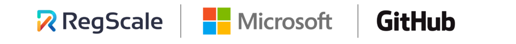 RegScale logo, Microsoft logo, and Github logo