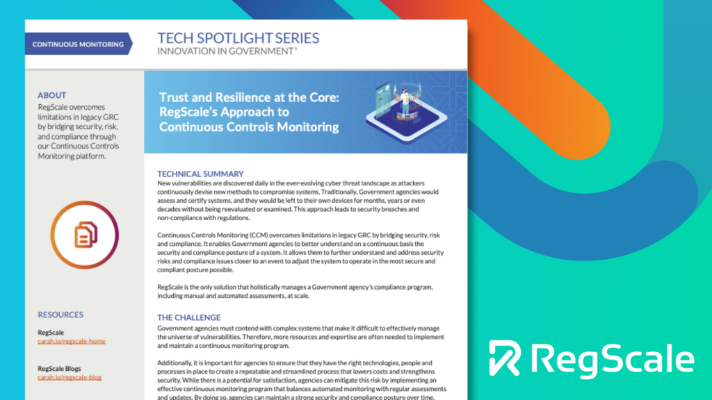Trust and Resilience at the Core RegScales Approach to Continuous Controls Monitoring