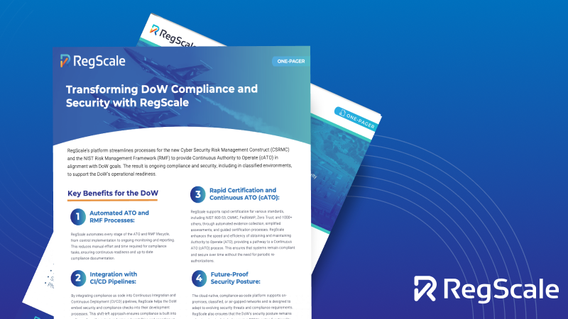 Transforming DoW Compliance and Security with RegScale