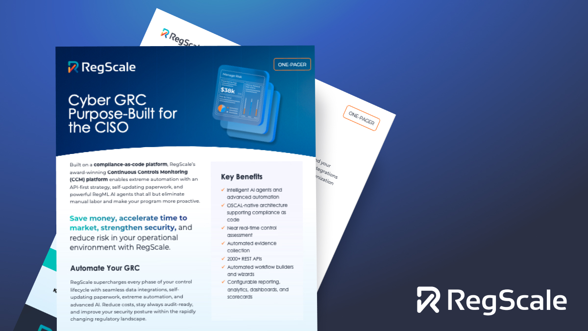 About RegScale: Cyber GRC Purpose-Built for the CISO