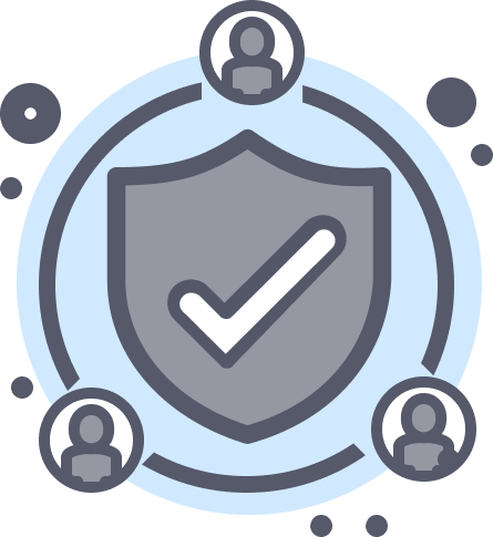 Third party risk icon in gray