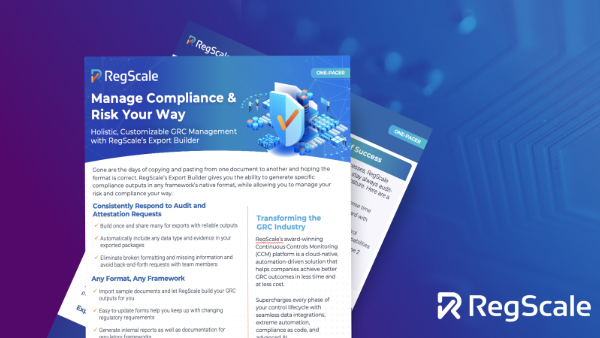 Manage Compliance & Risk Your Way with RegScale Export Builder