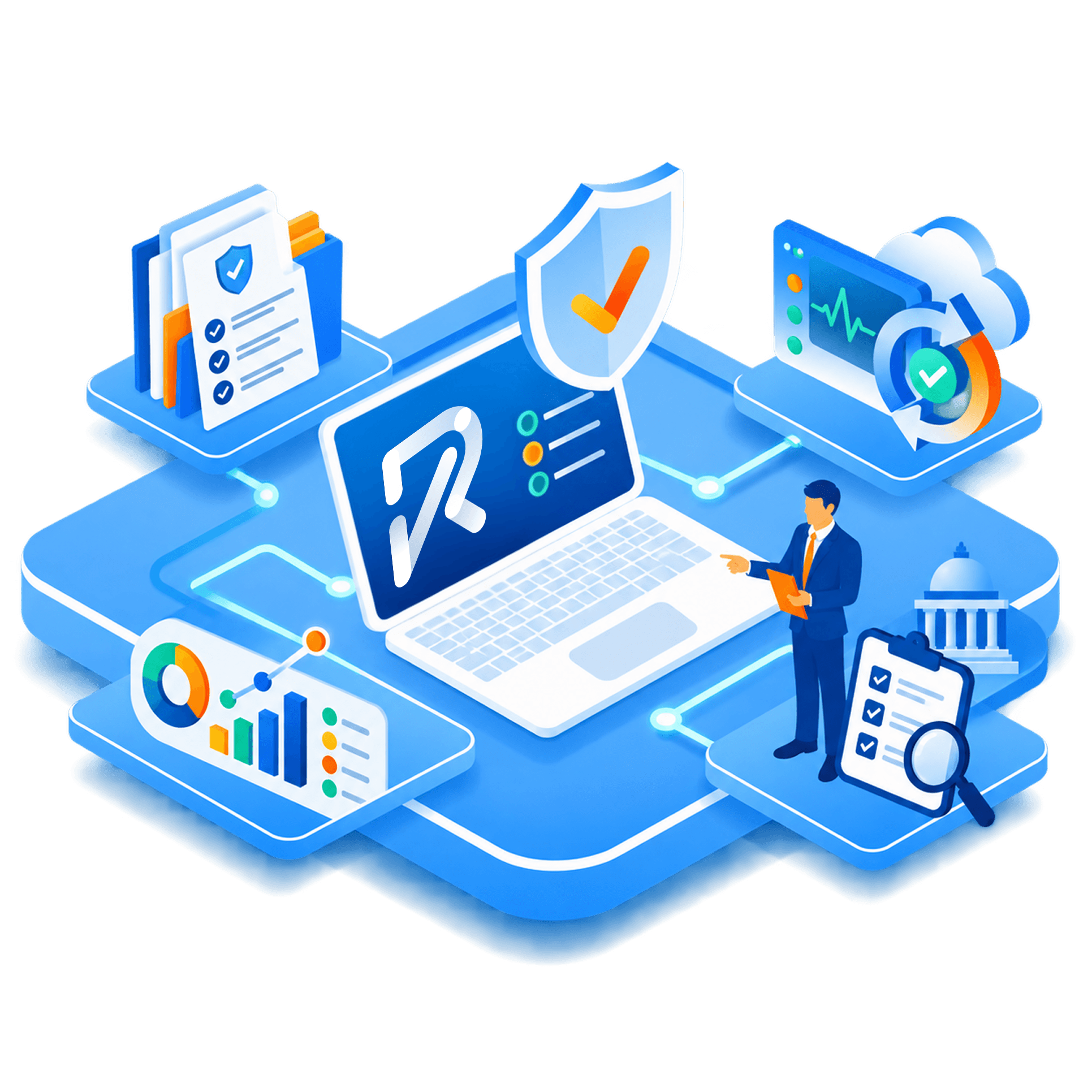 RegScale automation illustration FedRAMP Marketplace Graphic